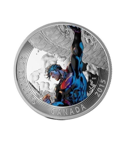 moneda de plata coloreada 20 canada superman unchained 15