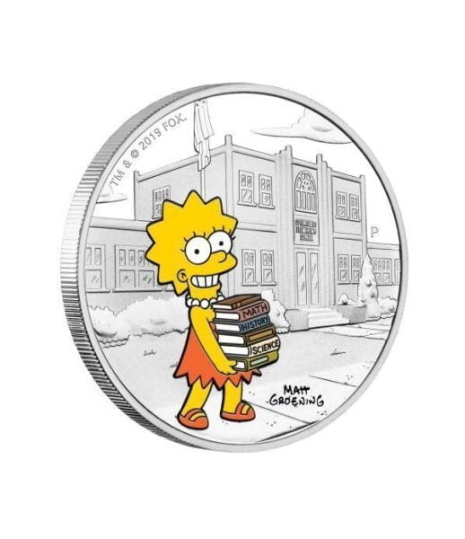 Moneda Onza De Plata 1 Tuvalu Lisa Simpson 2019 Proof