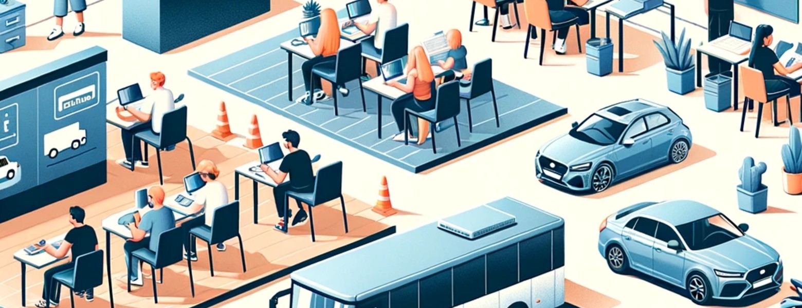 Fotos de DALL·E 2024 05 24 04.59.30 A Modern Driving School In Valencia With Students Learning To Drive In Various Vehicles Such As Cars Motorcycles And Buses. The Image Should Show Th Autoescuela Valencia Vallbona - Centro de Formación - Imagen 5